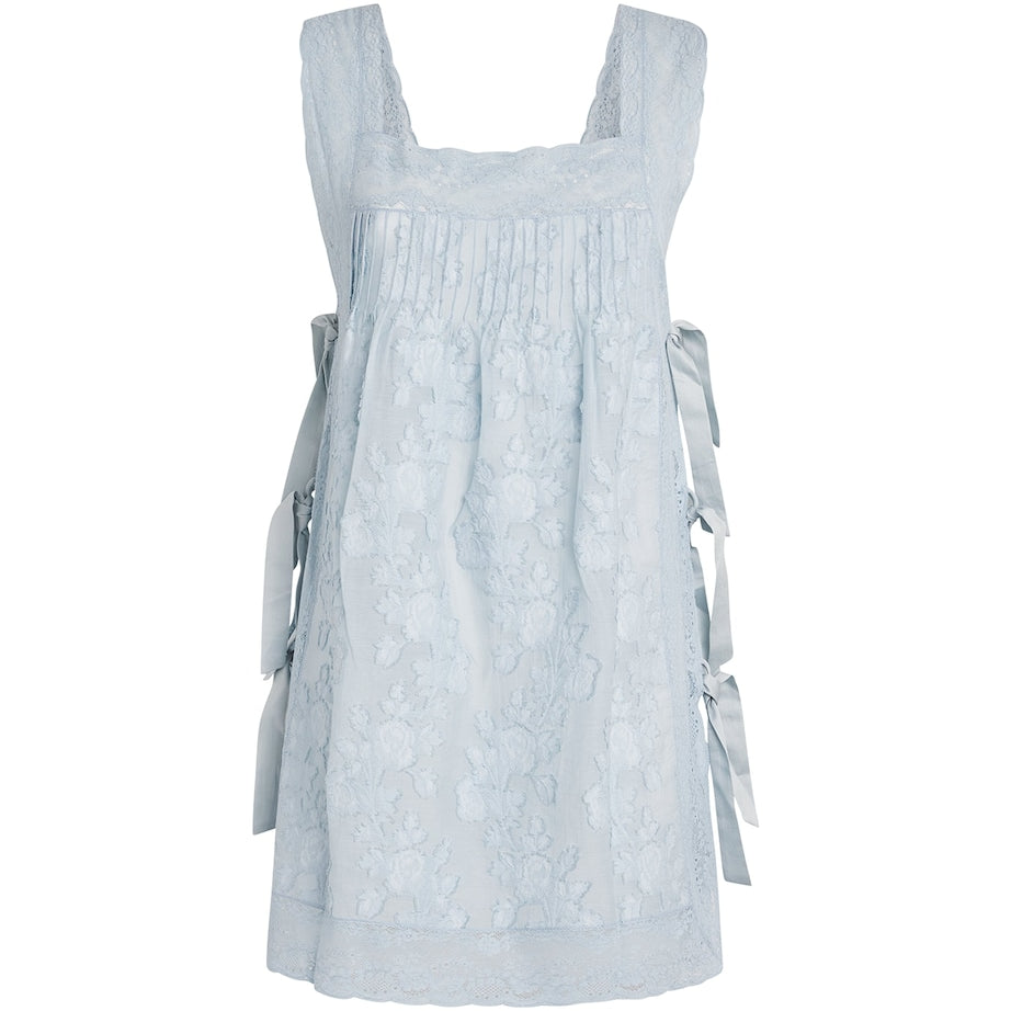 Loretta Caponi Blue Lace-Trim Fiocchini Top