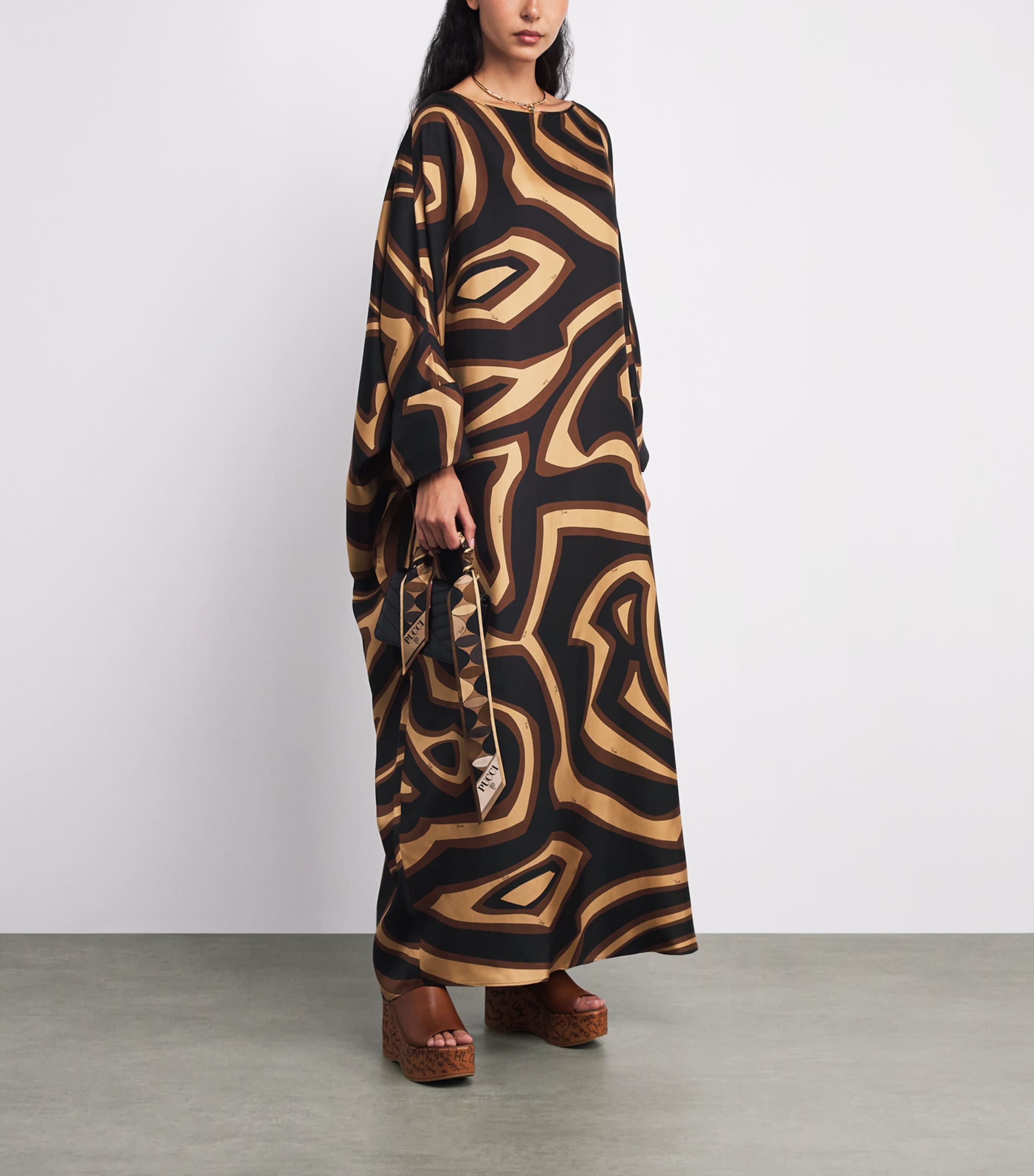 Pucci Silk Labirinto Print Maxi Kaftan Dress