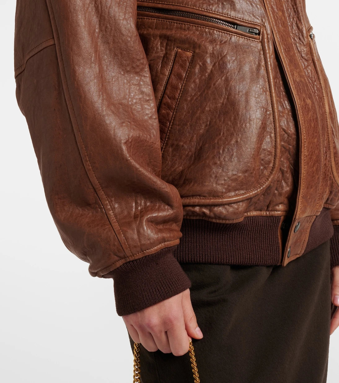Saint Laurent - Padded leather blouson jacket