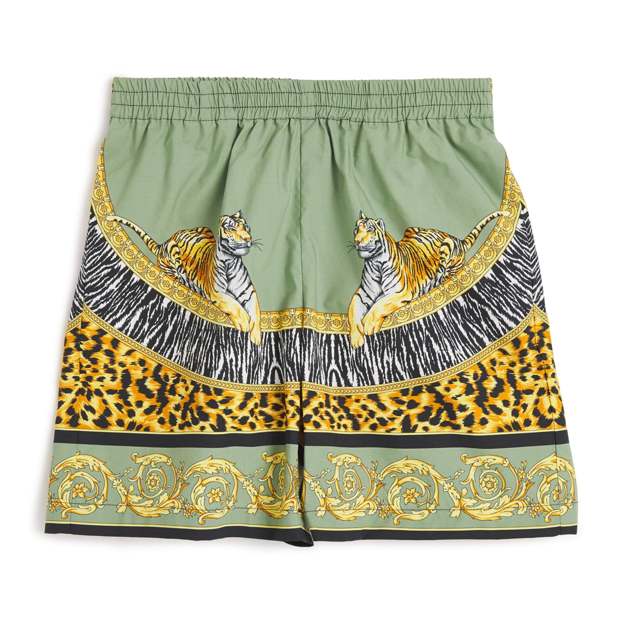 Versace Kids Cotton Poplin Wild Cats Shorts (6-14 Years)