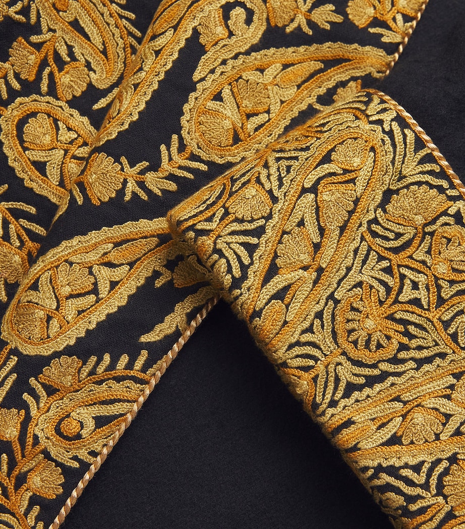 Black Cashmere Queen Smoking Jacket