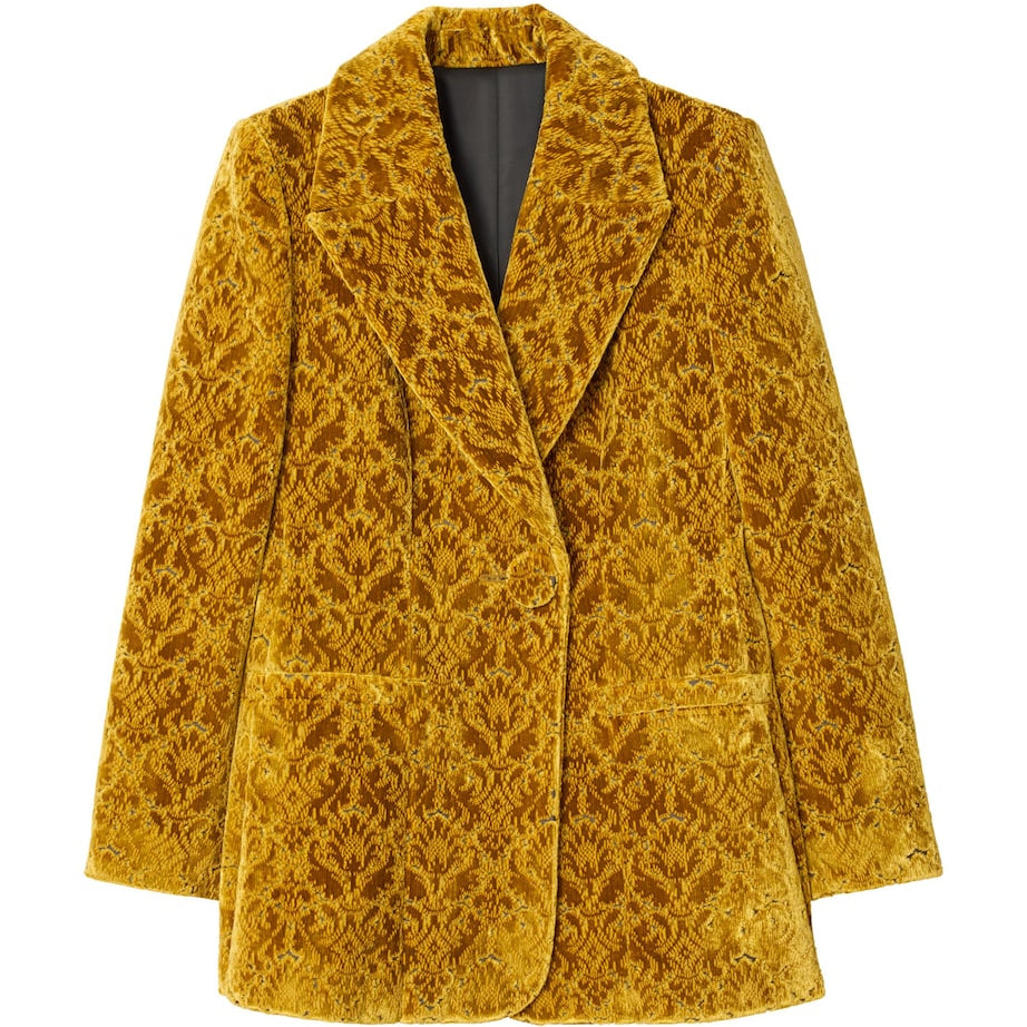 Burberry Yellow Velvet Jacquard Blazer