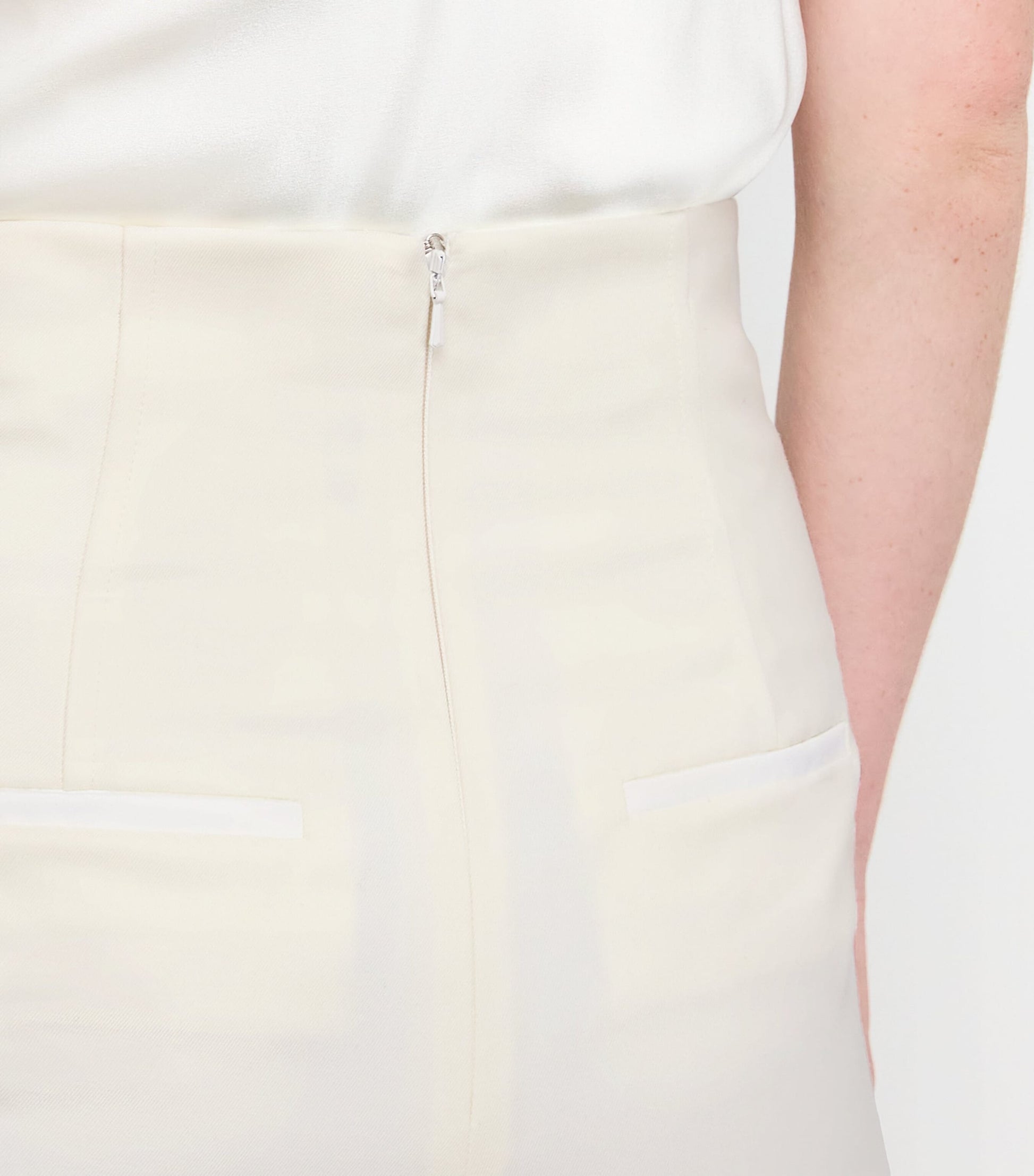 White Virgin Wool Wide-Leg Trousers