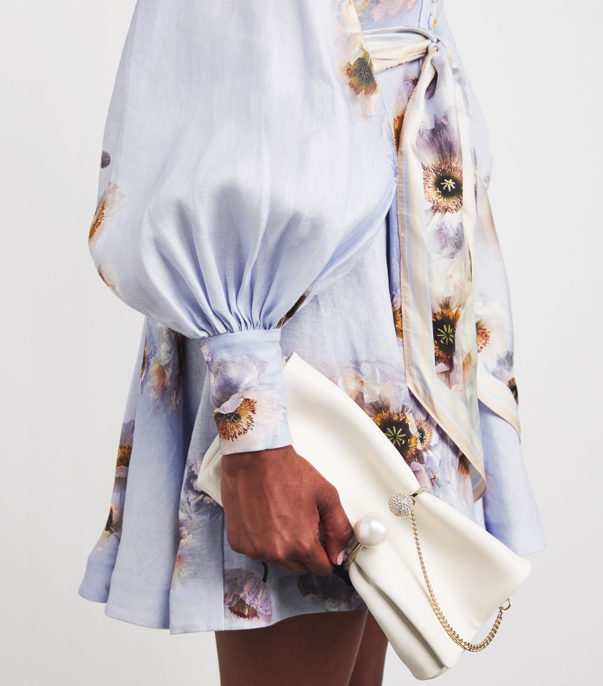 Linen Hypnotic Mini Dress LILAC POPPY