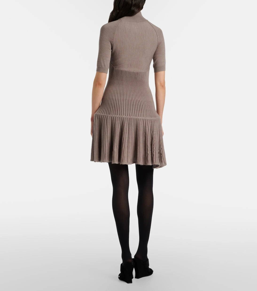 Alaïa - Ribbed-knit wool-blend minidress