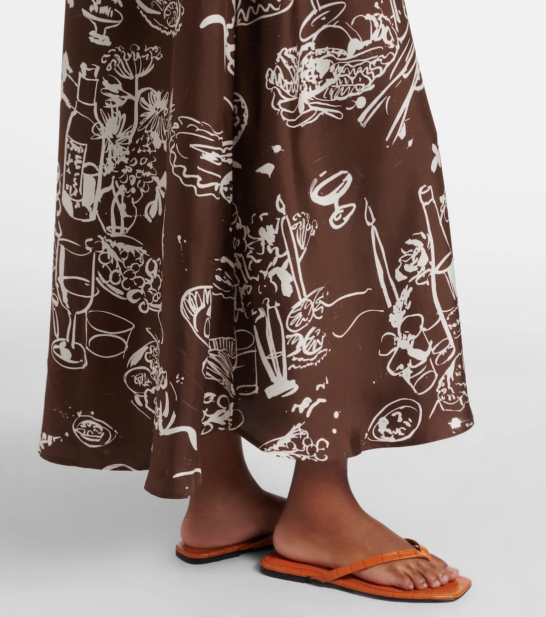 Asceno - Napoli printed silk twill maxi dress