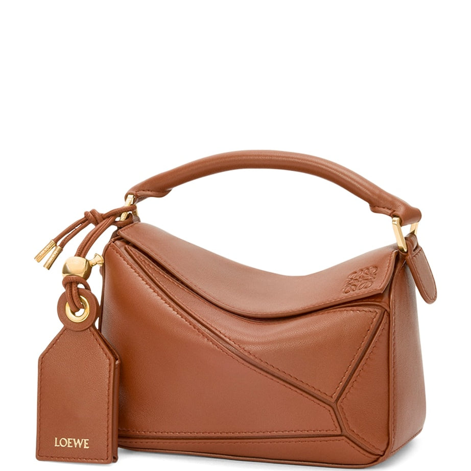 LOEWE Brown Mini Leather Puzzle Top-Handle Bag