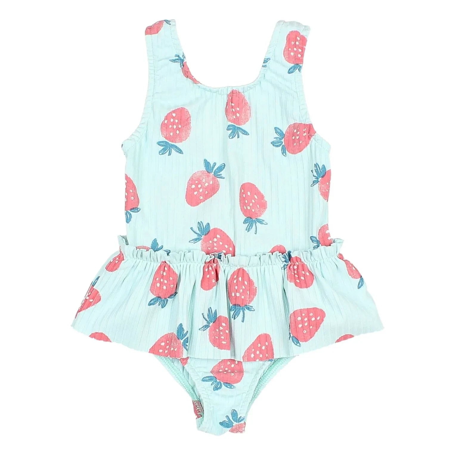 Búho - Baby Strawberry Rib Swimsuit | Aqua