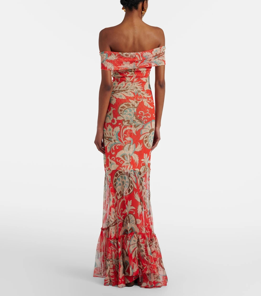 Etro - Printed off-shoulder gown