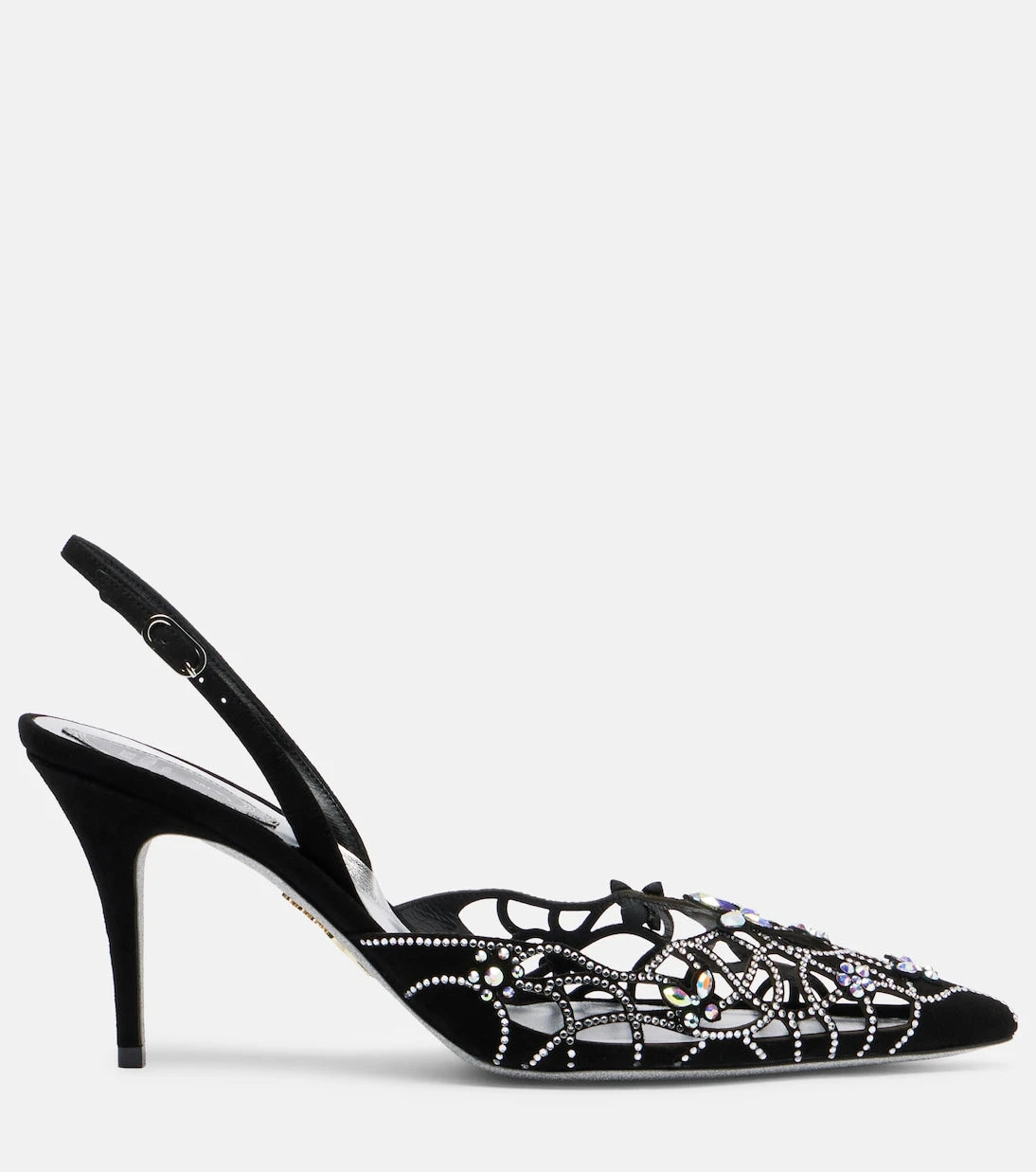 Rene Caovilla - Embellished suede slingback pumps