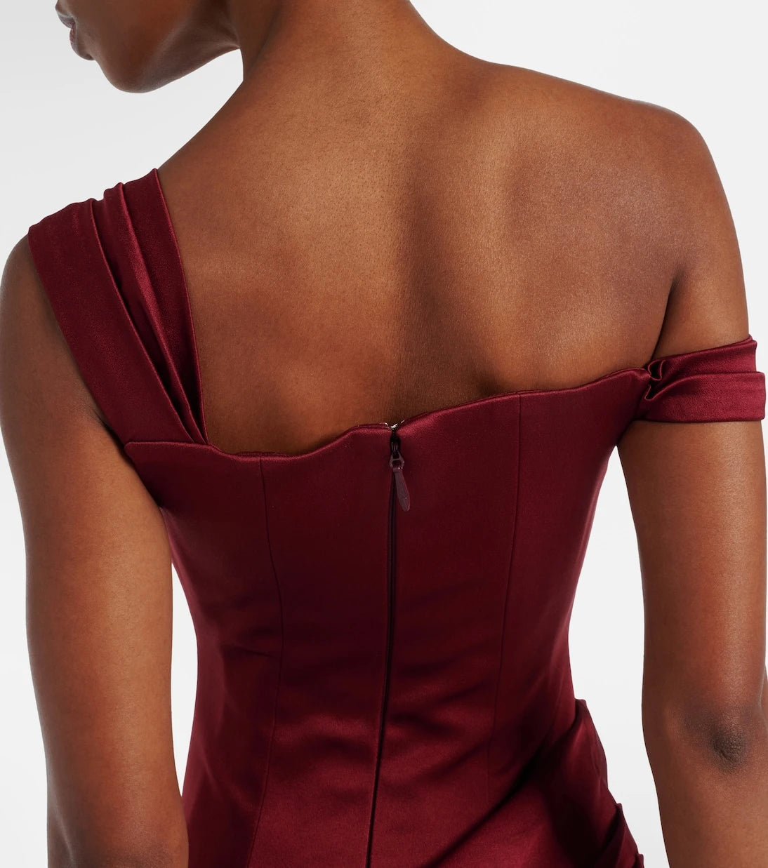 Alex Perry - Draped crêpe satin bustier gown