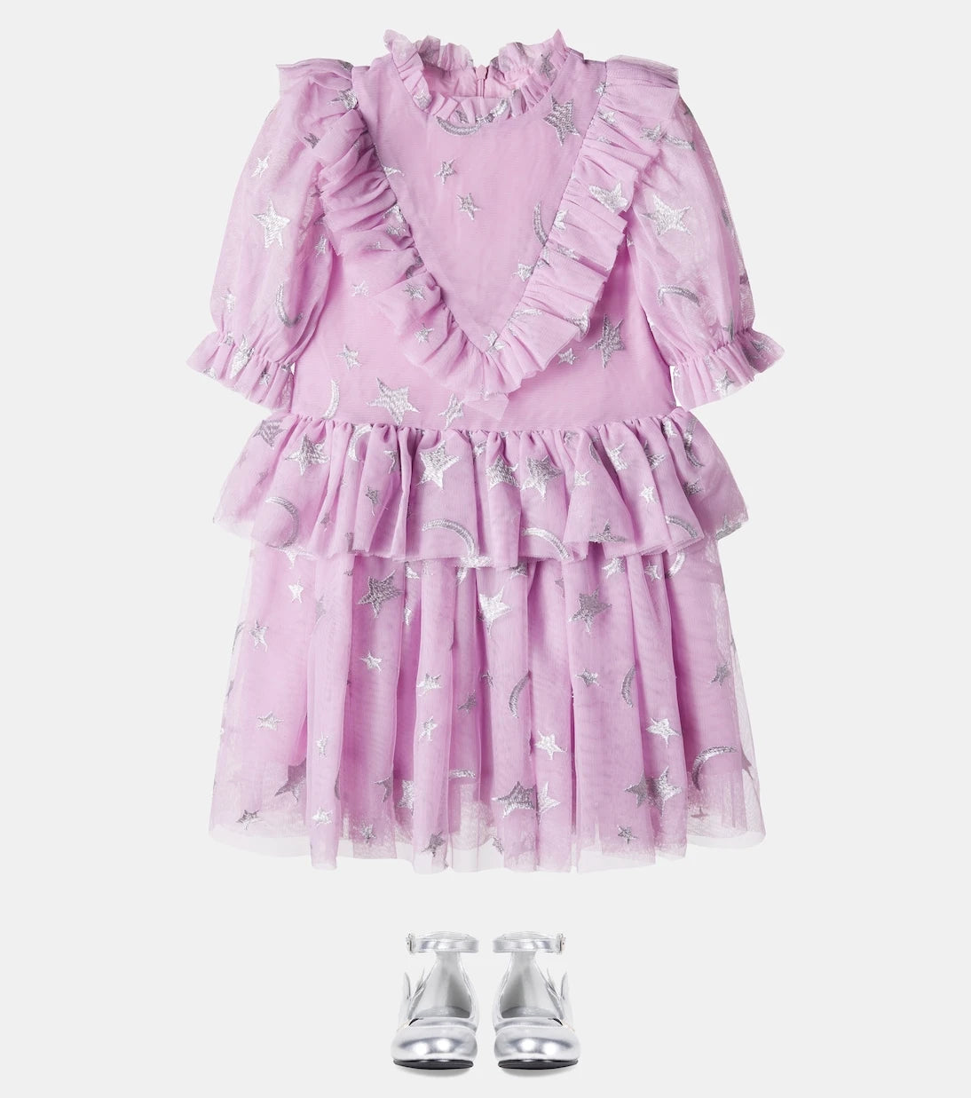 Stella McCartney Kids - Embroidered ruffled tulle dress