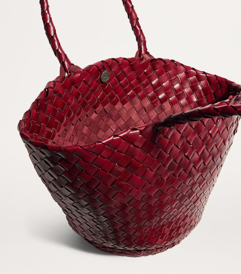 Small Leather Egola Tote Bag BORDO