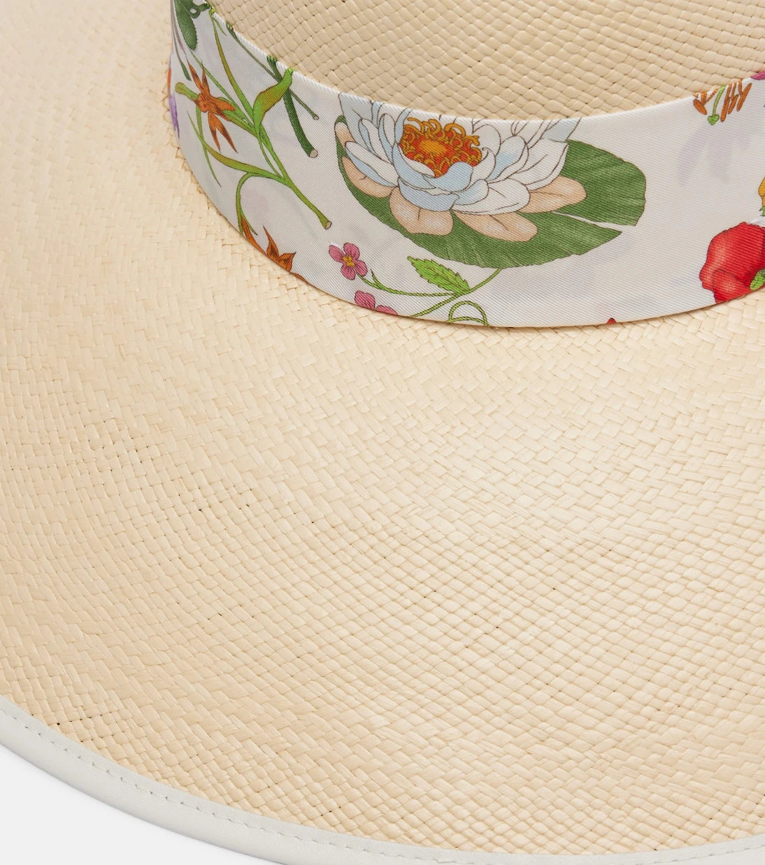 Gucci - Floral silk-trimmed sun hat