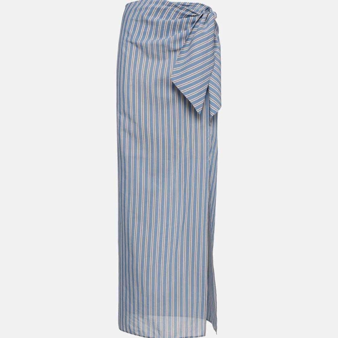 Brunello Cucinelli - Striped cotton and silk wrap skirt