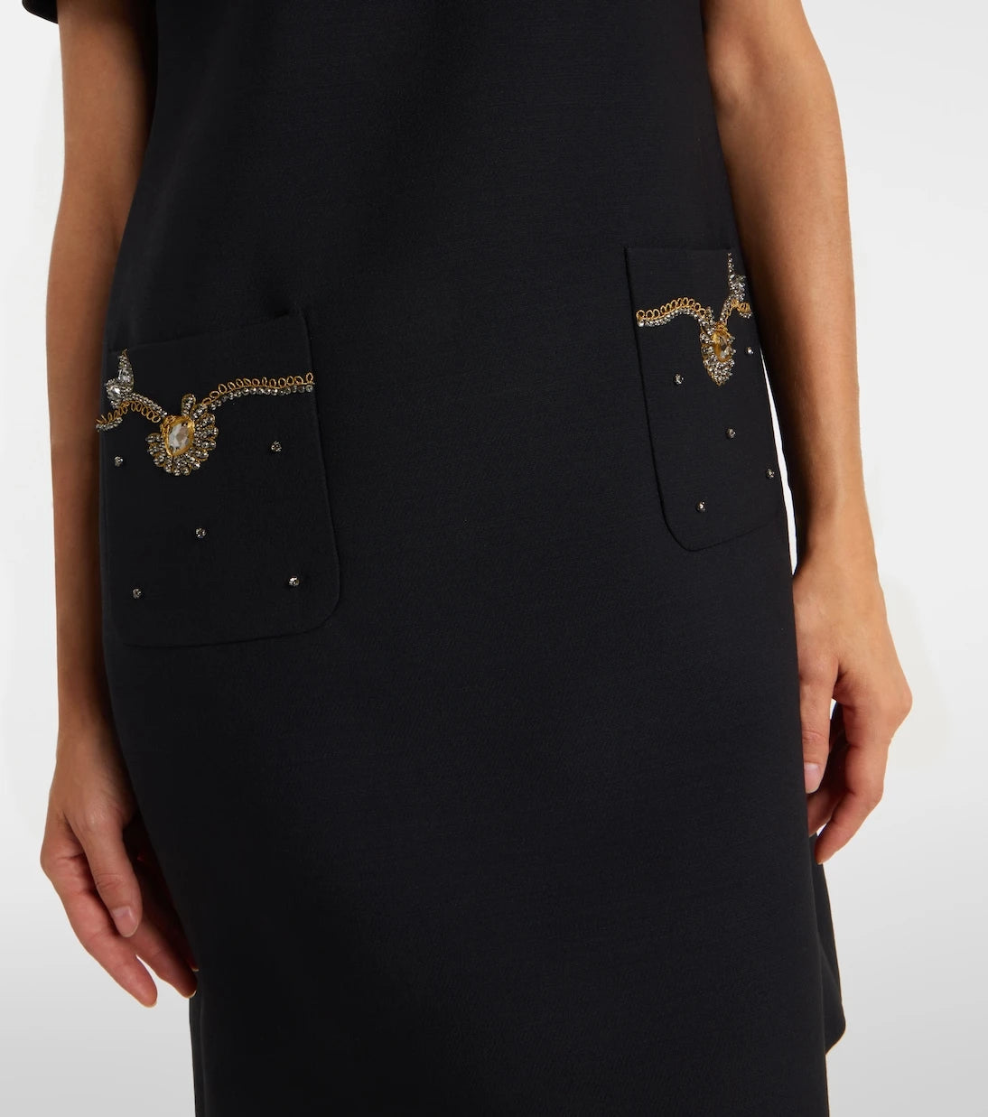 Valentino - Crepe Couture embellished minidress