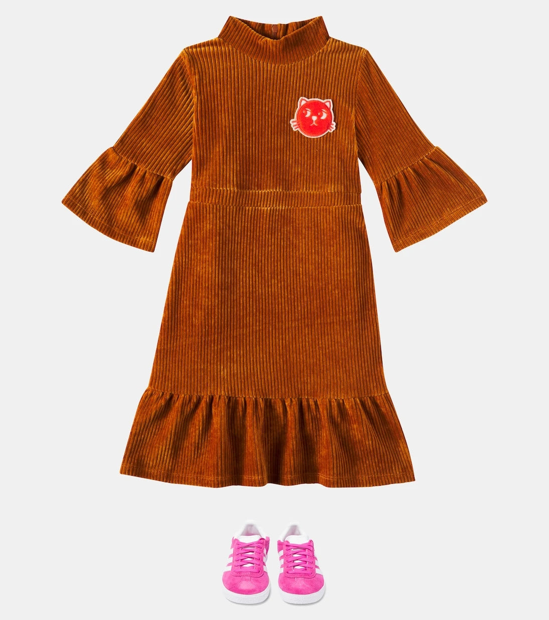 Mini Rodini - Cats cotton-blend corduroy dress