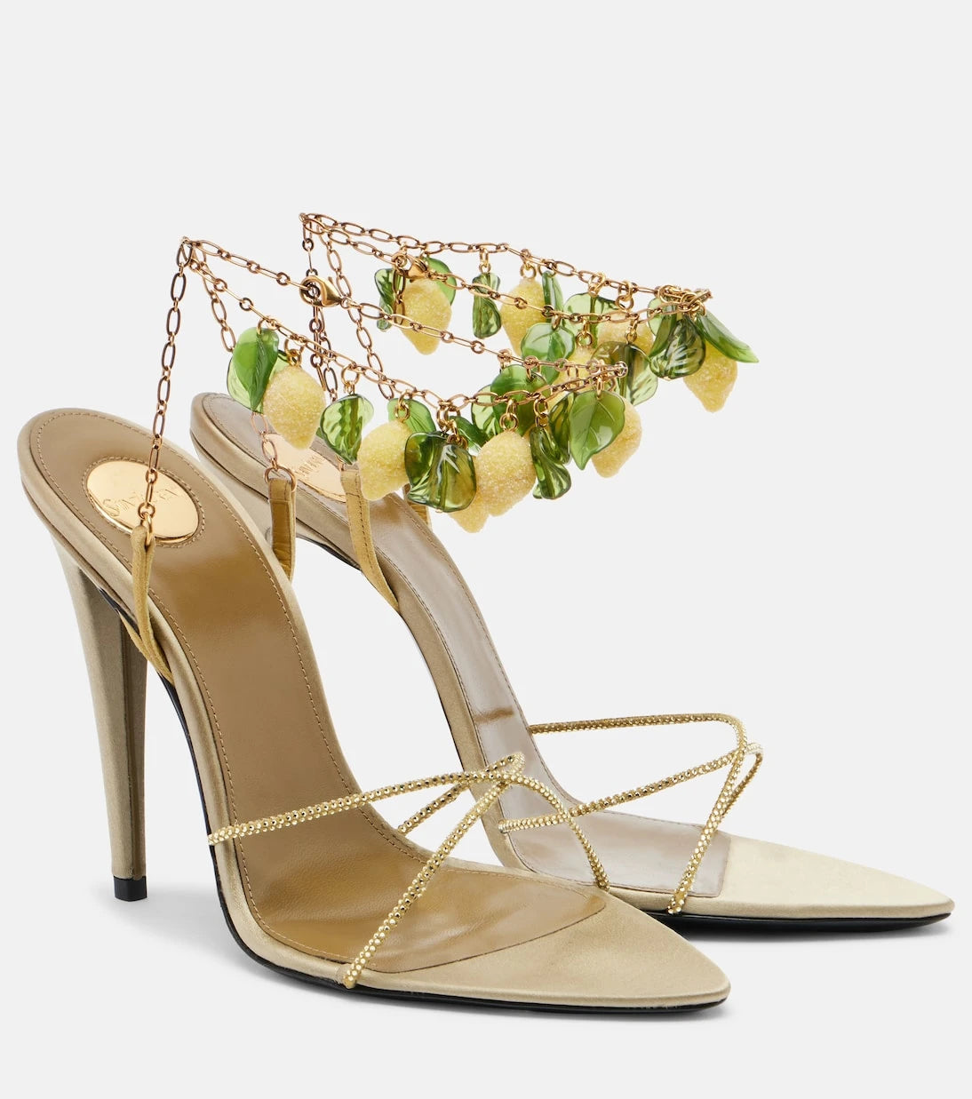 Saint Laurent - Mon Chéri embellished suede sandals