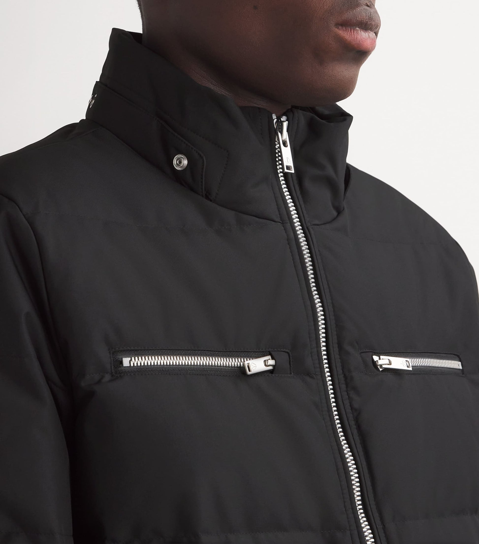 Moose Knuckles Black Down Cloud Bomber Puffer Jacket