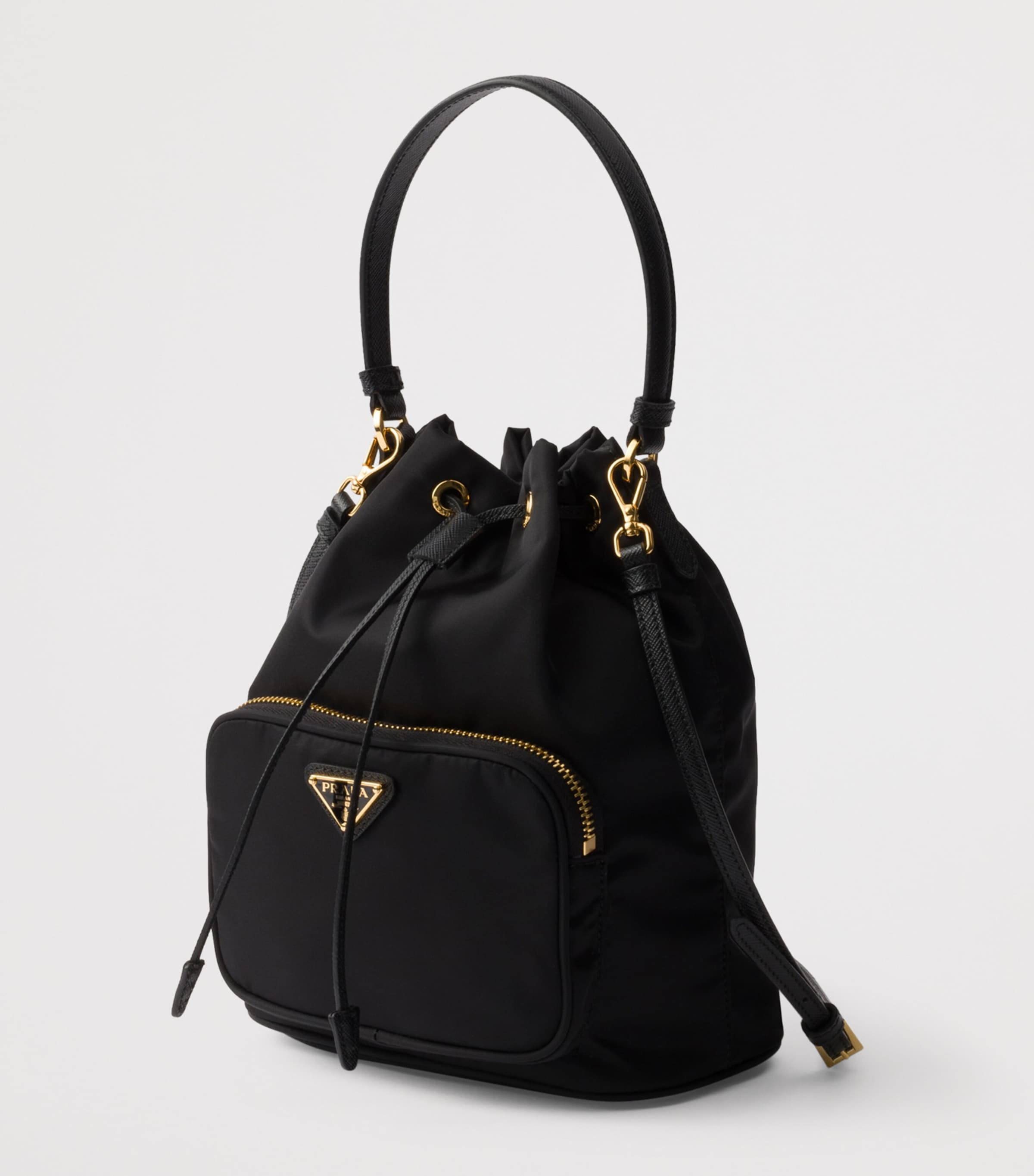 Prada Black Re-Nylon Duet Bucket Bag