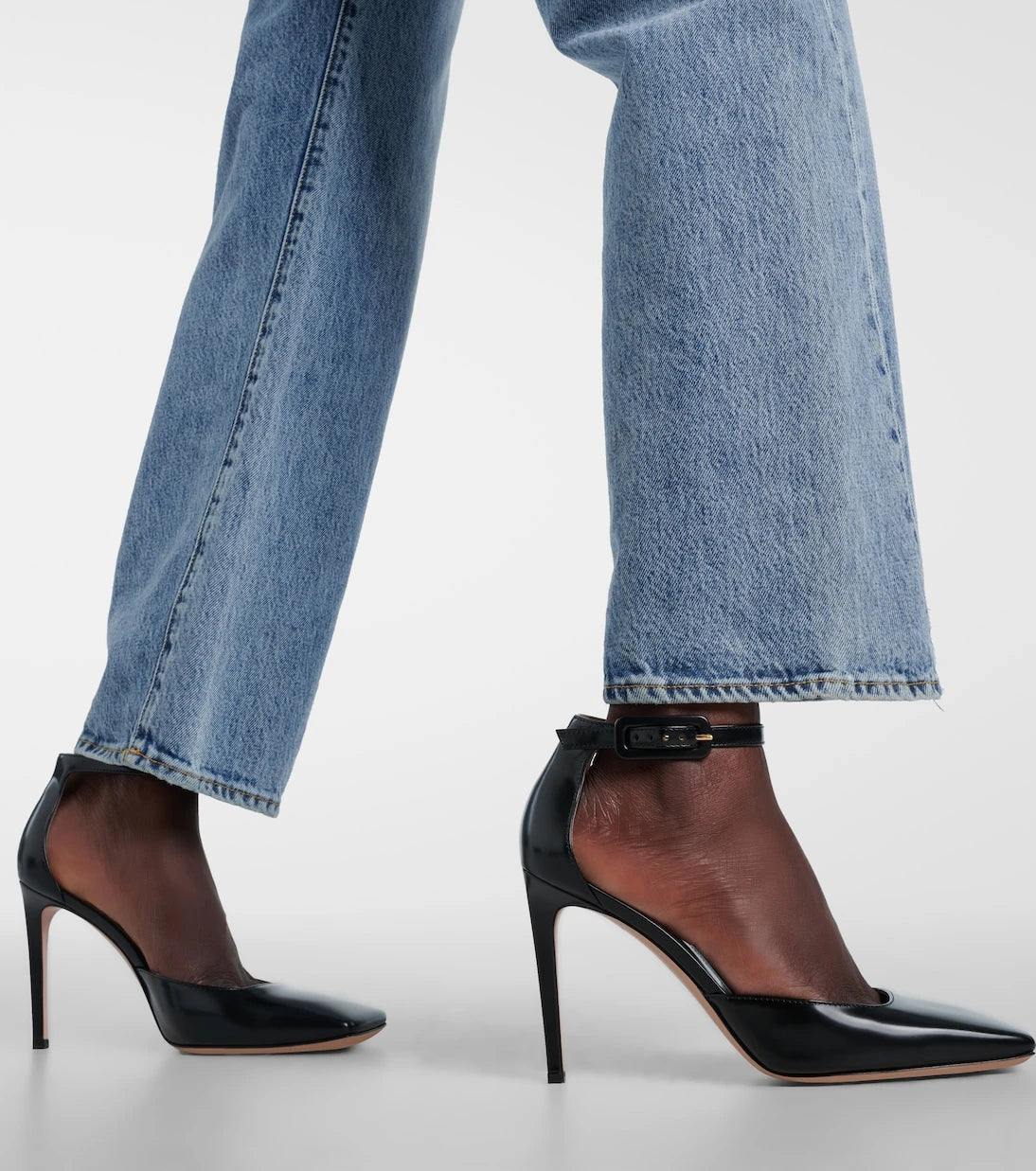Gianvito Rossi - 95 polished leather slingback pumps