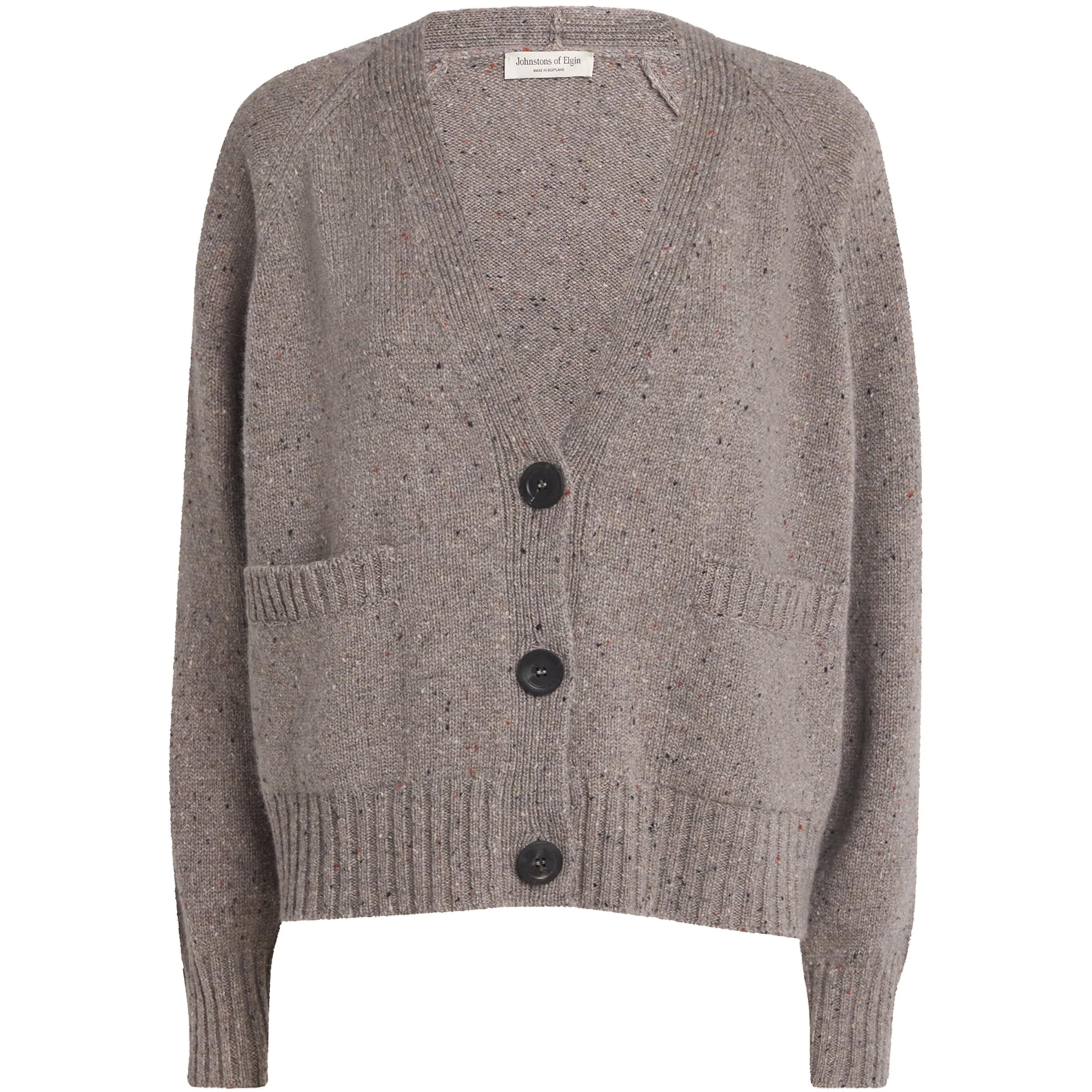 Johnstons Of Elgin Beige Donegal Cashmere Relaxed Cardigan