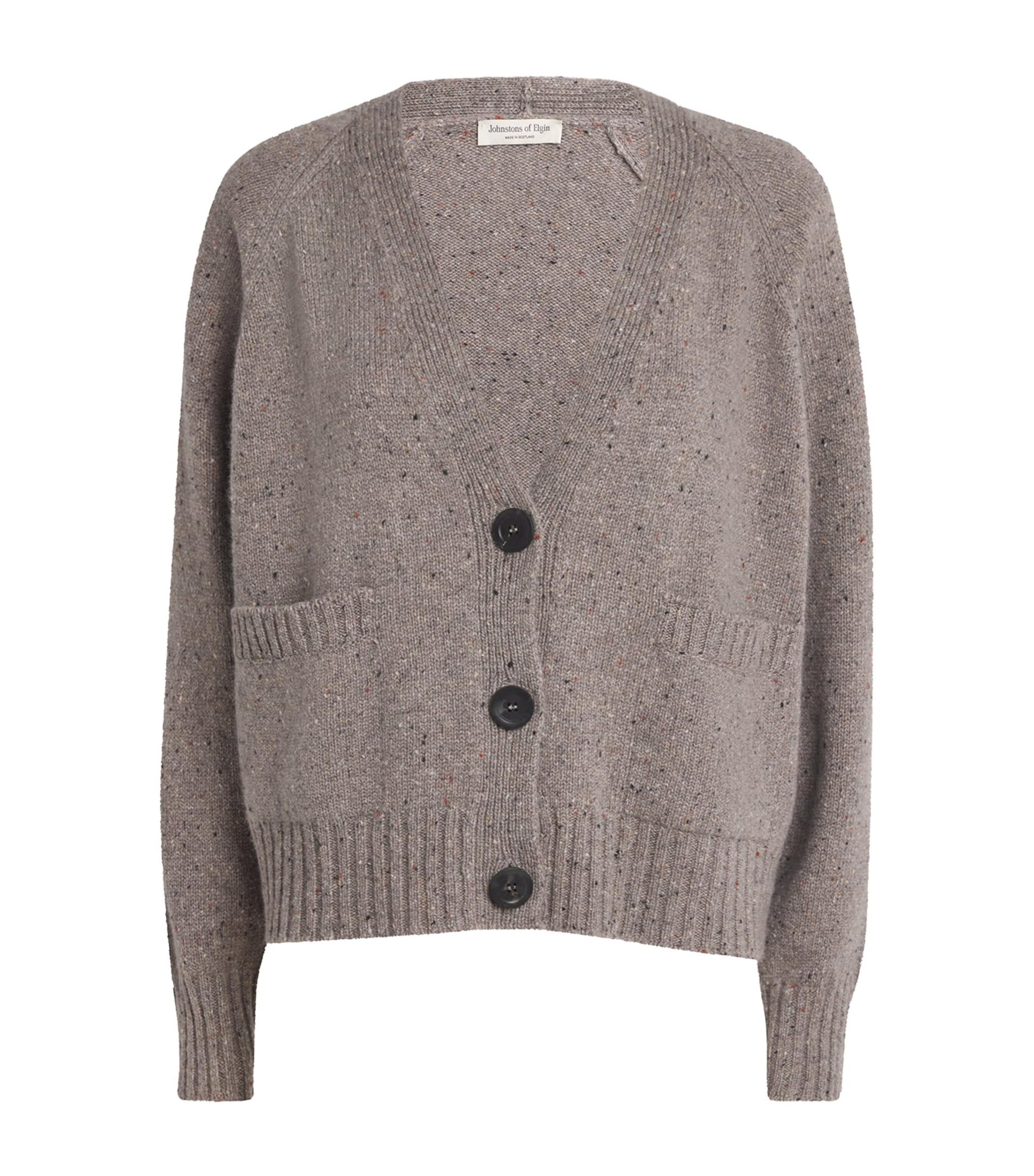 Johnstons Of Elgin Beige Donegal Cashmere Relaxed Cardigan