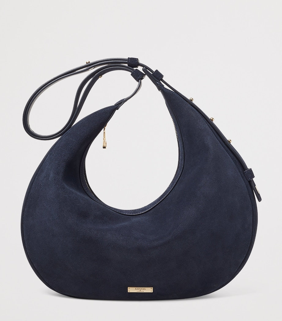 Suede Hudson Crescent Cross-Body Bag