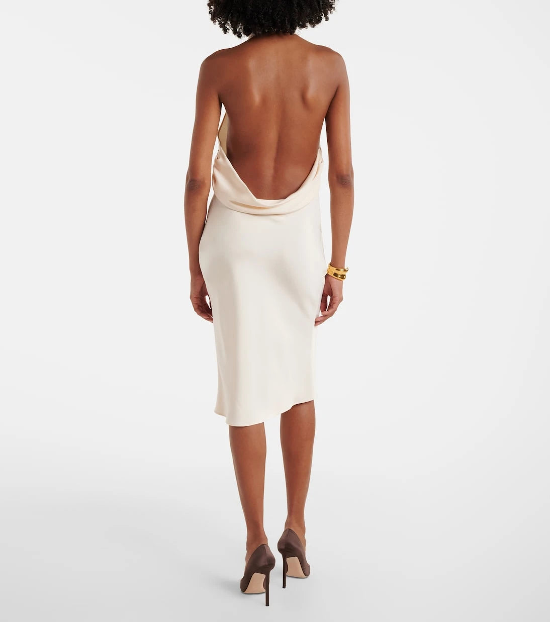 Tom Ford - Halterneck silk sablé cocktail dress