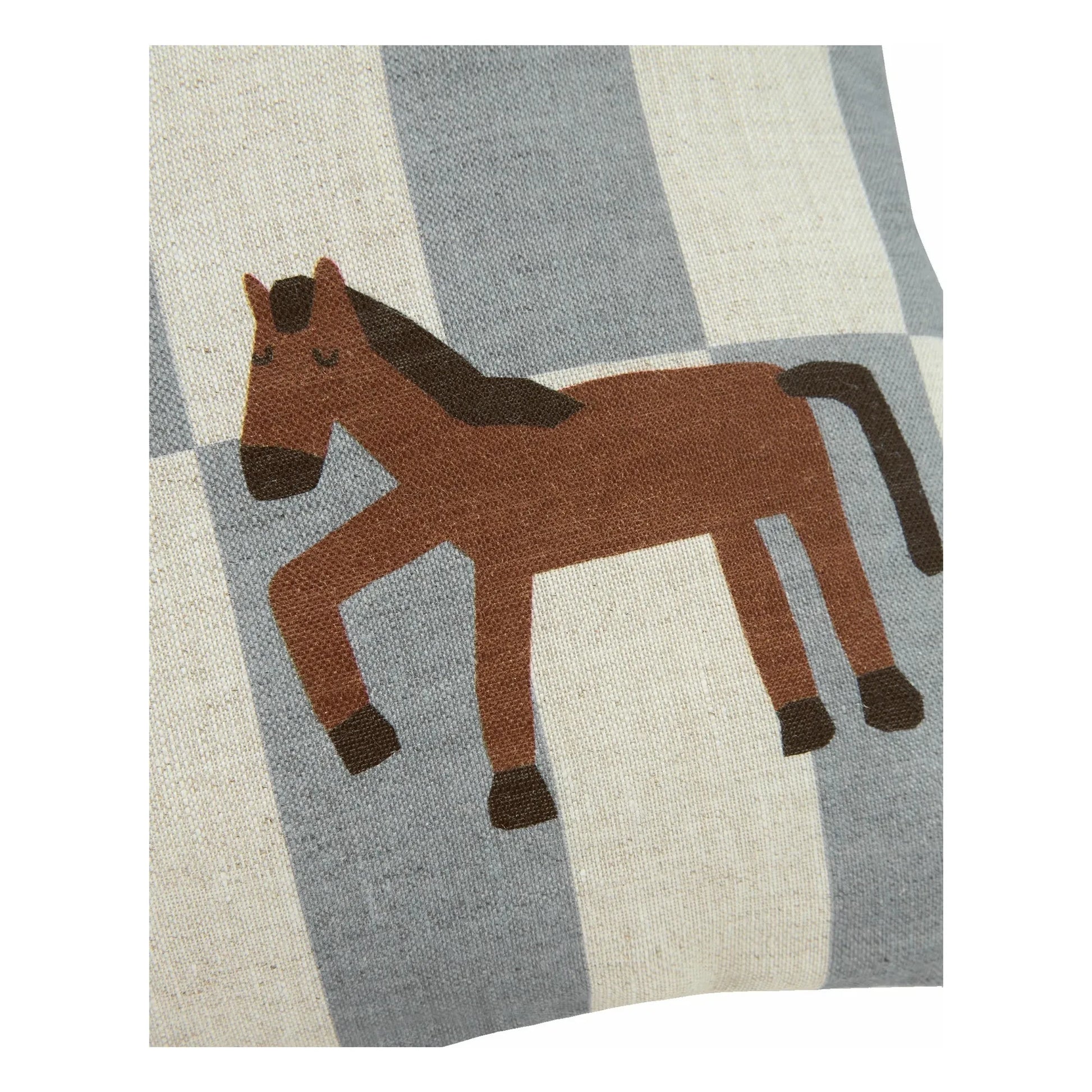 Nobodinoz - Cheval Vibes rectangular cushion - French linen | Blue