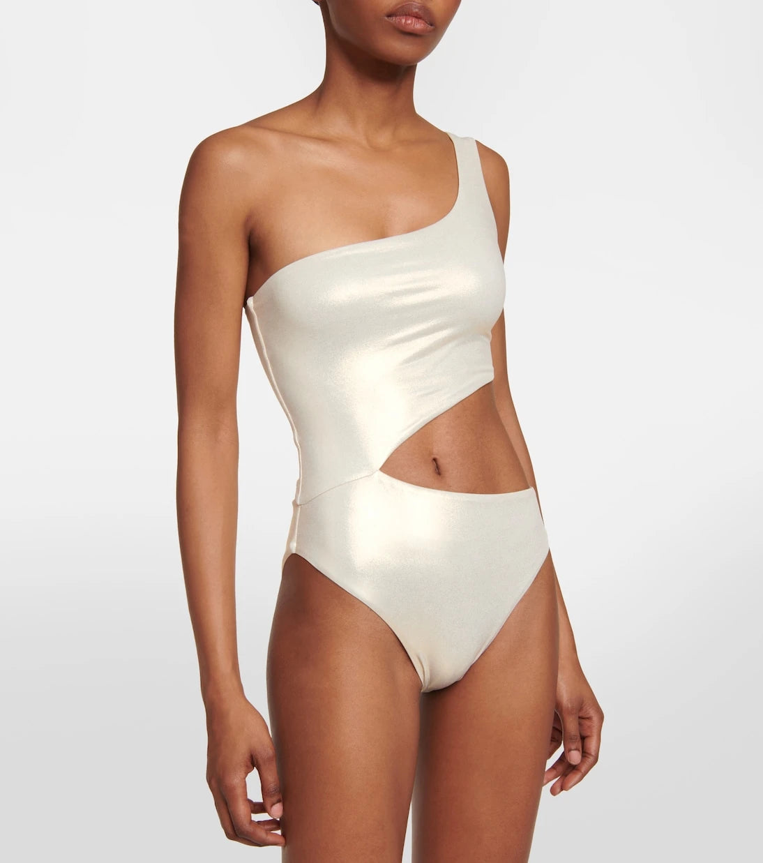 Melissa Odabash - Nassau metallic asymmetric swimsuit
