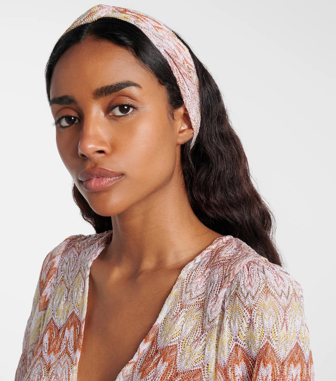 Missoni - طوق رأس لاميه بنقشة متعرجة