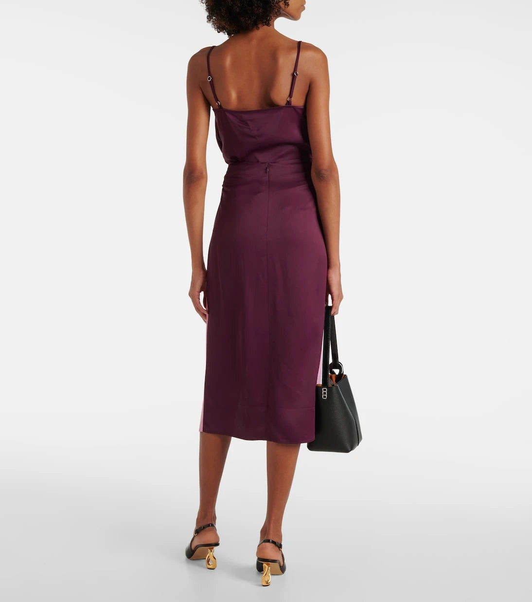 JW Anderson - Colorblocked draped midi skirt