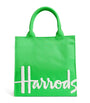 Harrods Green Small Cotton Logo Tote Bag