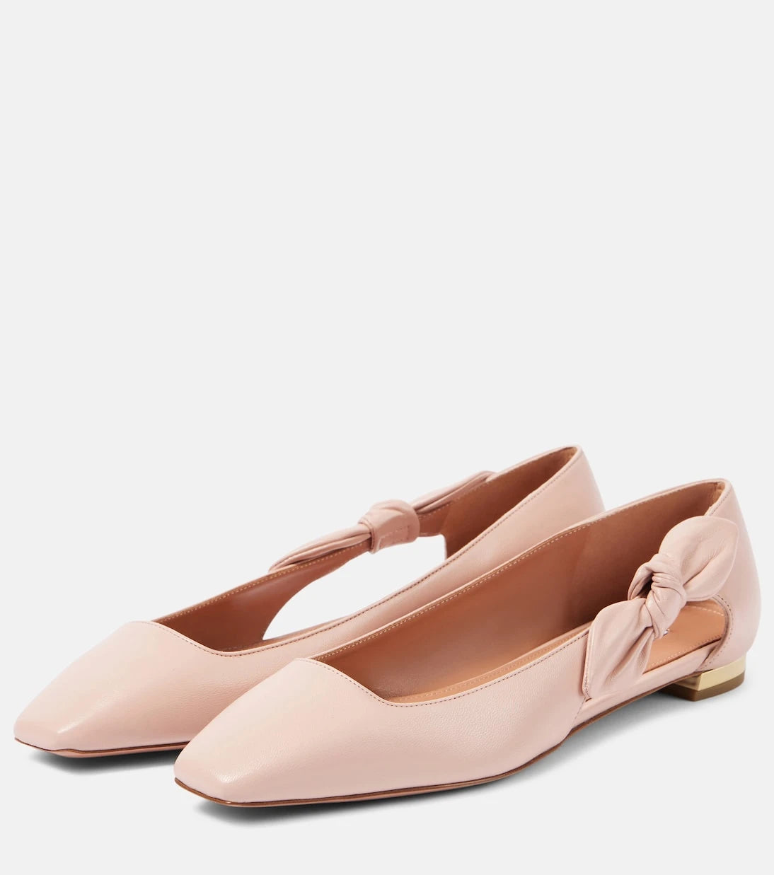 Aquazzura - Very Bow Tie leather ballet flats