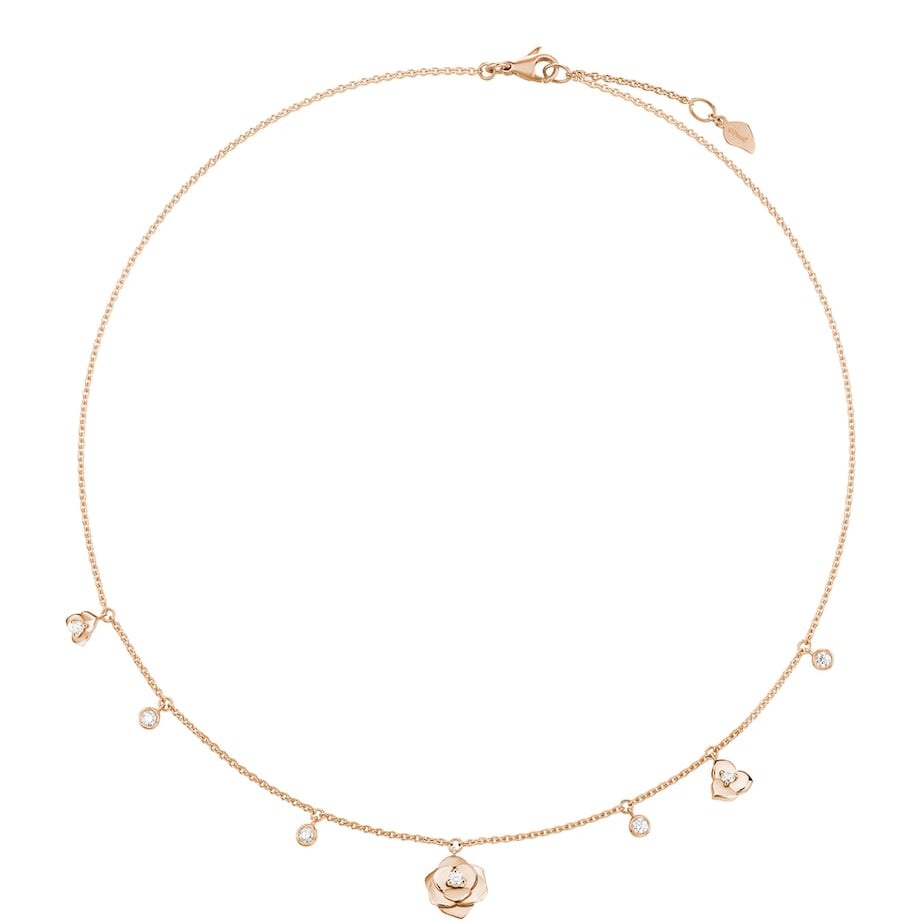 Piaget Rose Gold and Diamond Rose Necklace
