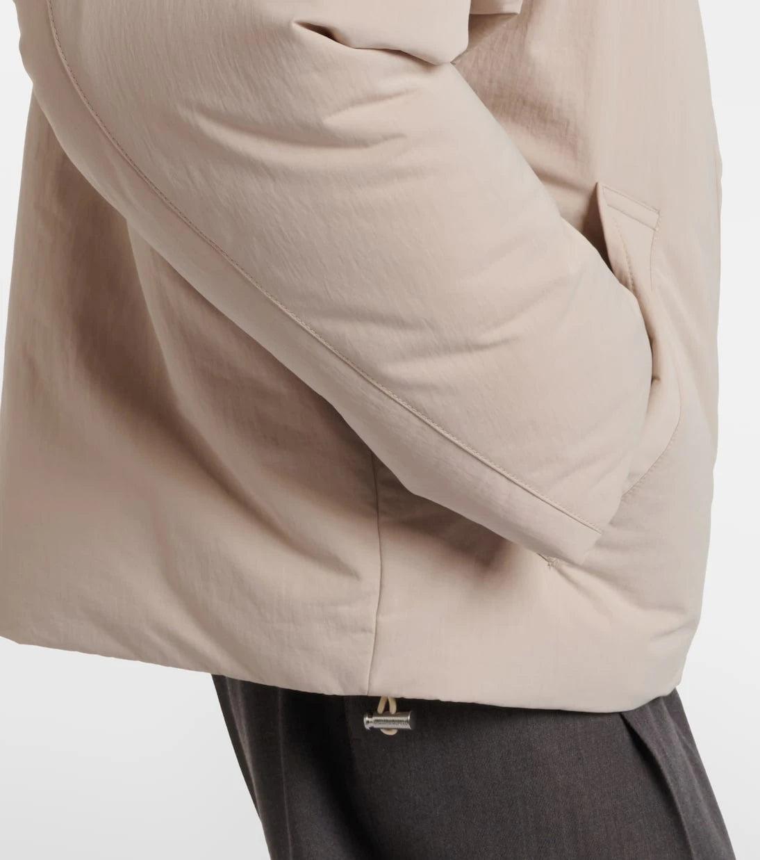 Bottega Veneta - Intrecciato leather-trimmed down jacket