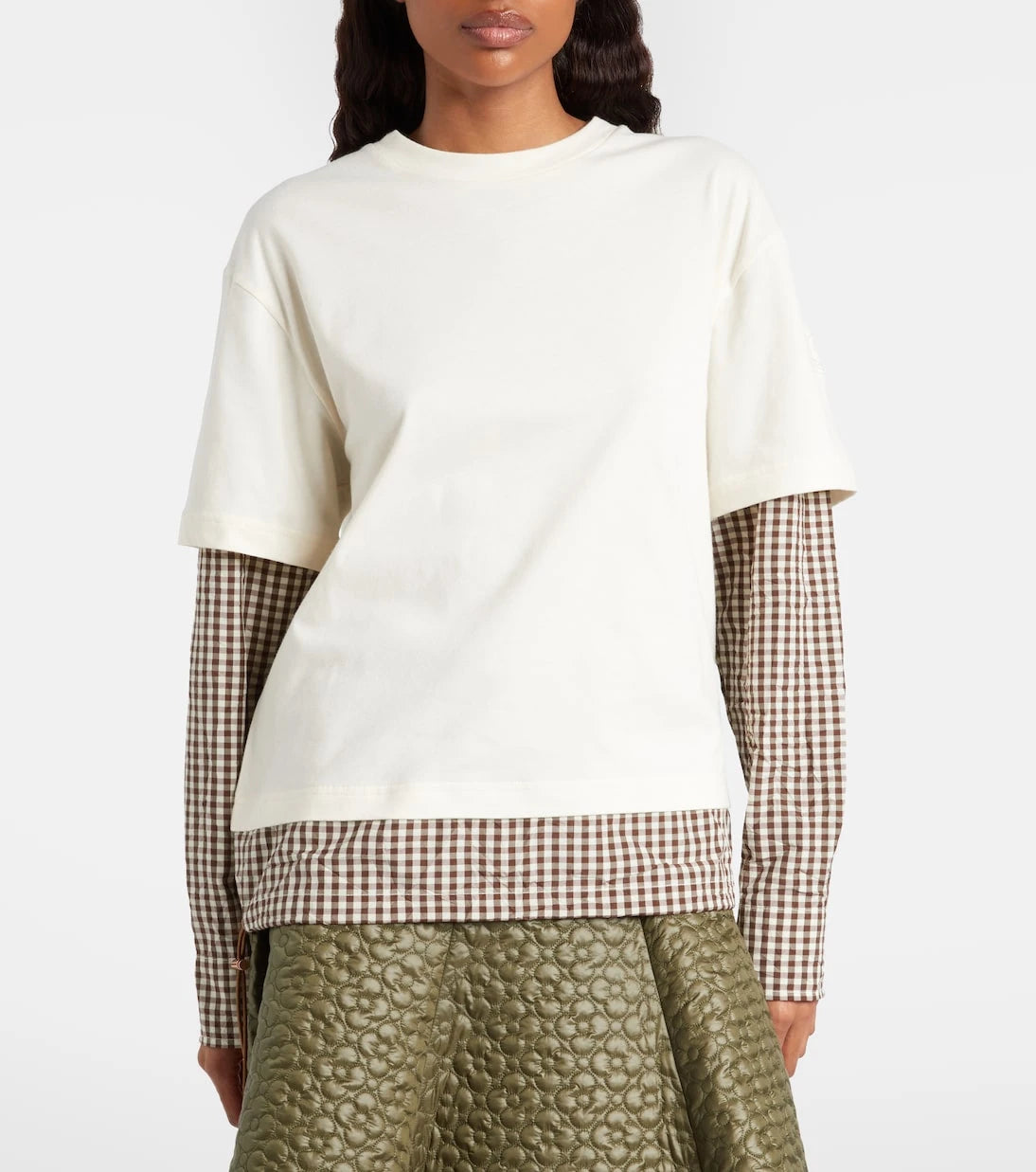 Moncler - Checked cotton jersey T-shirt