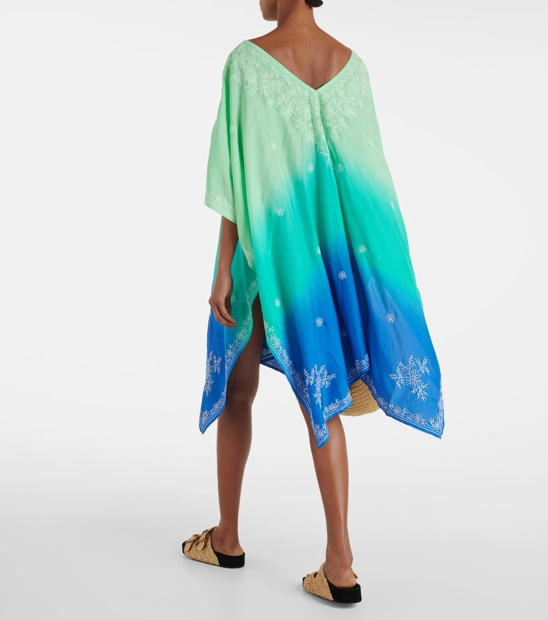 Juliet Dunn - Embroidered ombré silk kaftan
