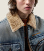 Turquoise Shearling Denim Jacket