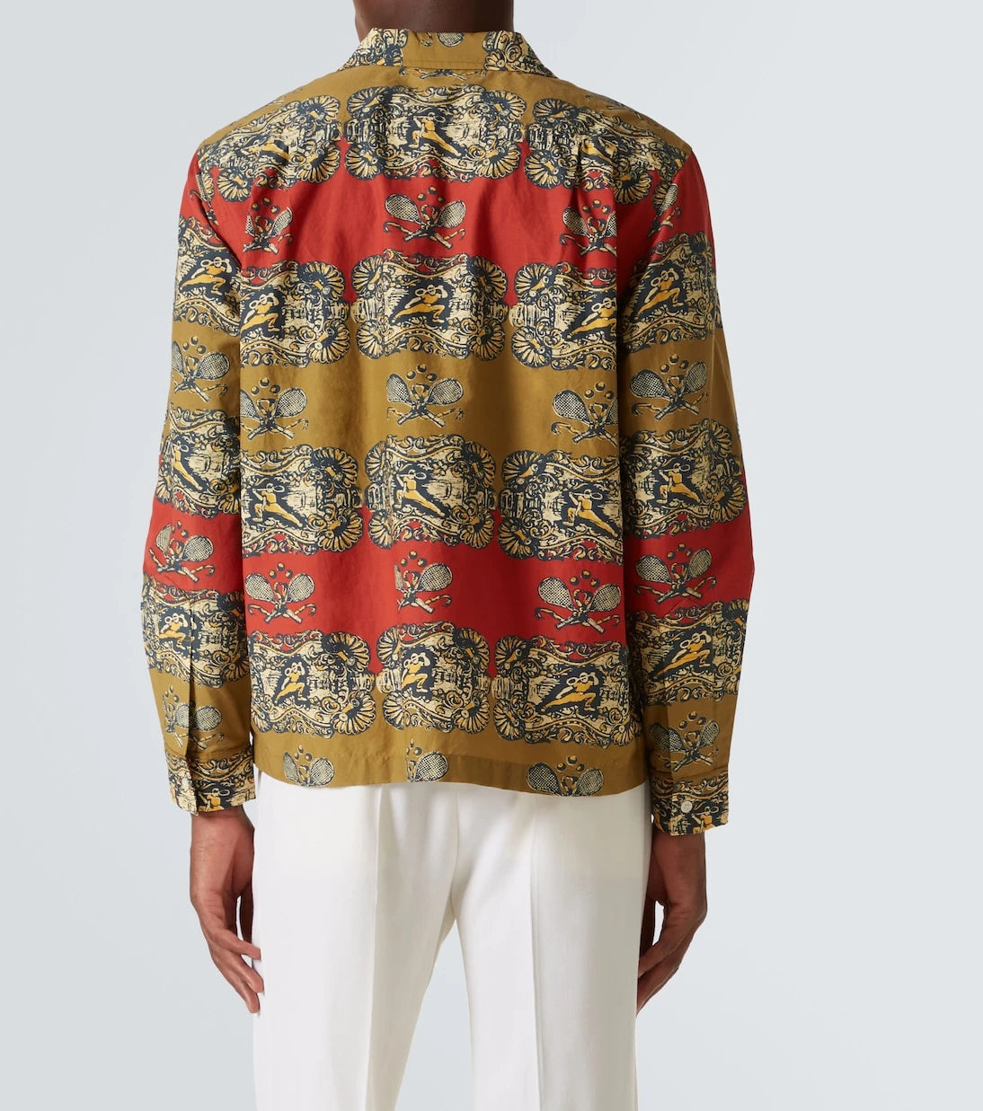 Bode - Tennis Court printed cotton and silk shirt