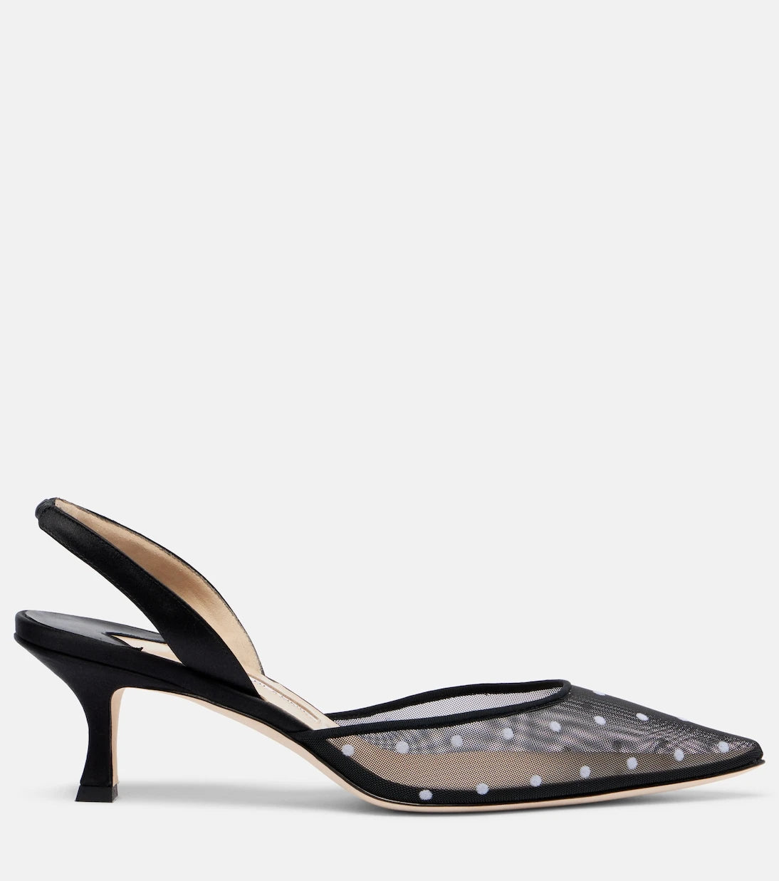 Manolo Blahnik - Carolyne 50 polka-dot mesh slingback pumps