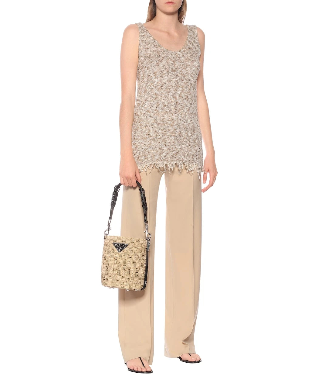 Alanui - Cotton-blend knit tank top
