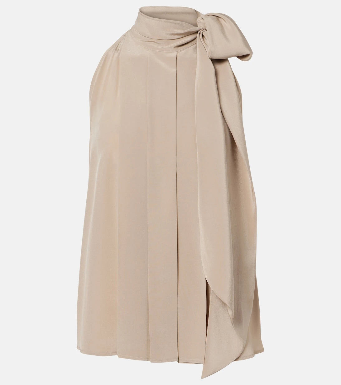 Max Mara - Pleated tie-neck silk crêpe de chine top