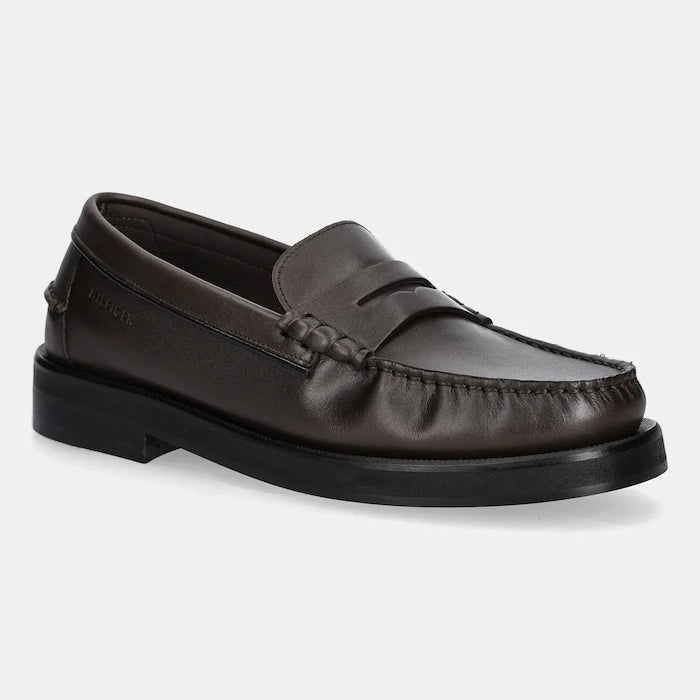 Кожени мокасини Tommy Hilfiger CLASSIC HIGH HILFIGER LTH LOAFER