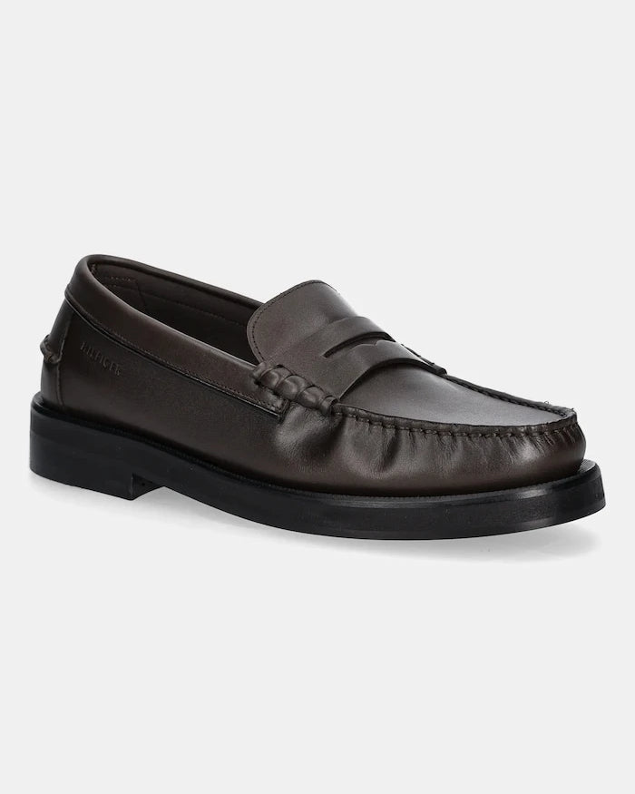 Кожени мокасини Tommy Hilfiger CLASSIC HIGH HILFIGER LTH LOAFER