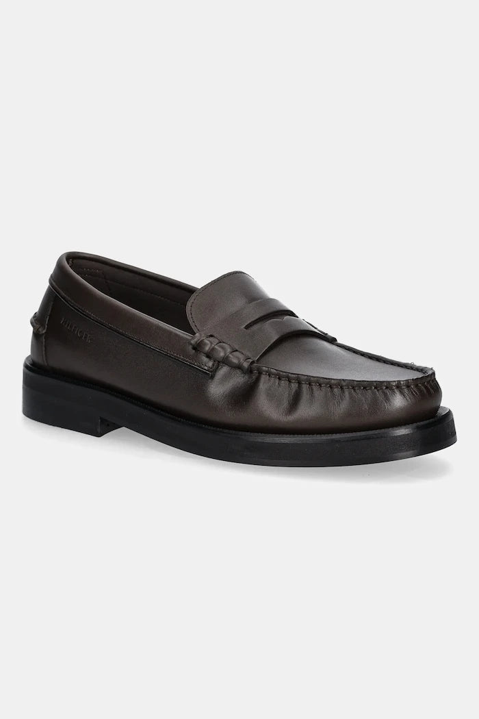 Кожени мокасини Tommy Hilfiger CLASSIC HIGH HILFIGER LTH LOAFER