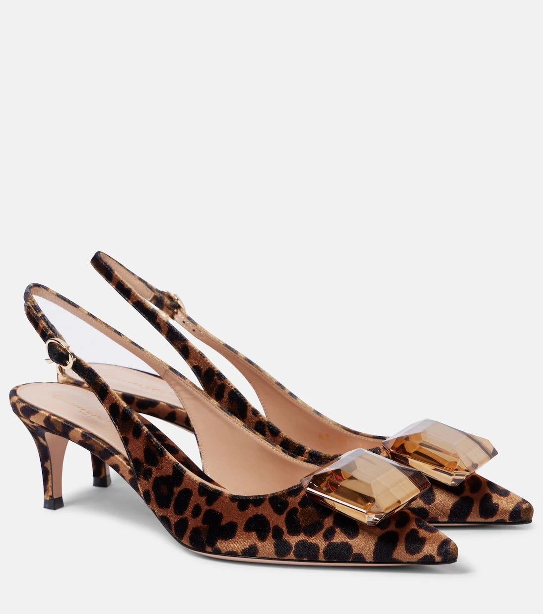Gianvito Rossi - Jaipur 55 leopard-print velvet slingback pumps