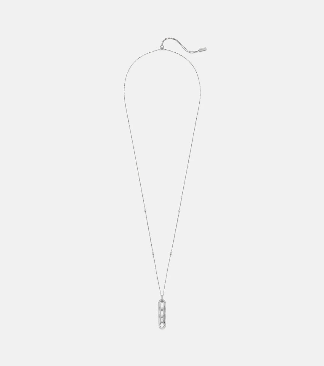 ميسيكا - قلادة Move 10th من الذهب الأبيض عيار 18 قيراطًا مرصعة بالألماس