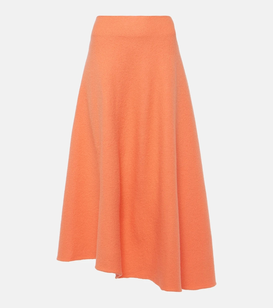 Jil Sander - تنورة متوسطة الطول من الصوف بخصر مرتفع وتصميم غير متماثل